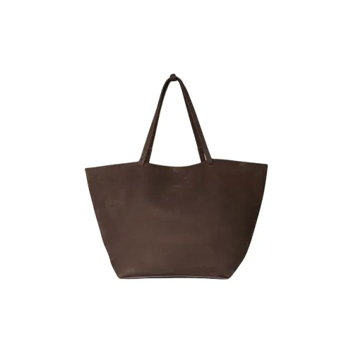 THE ROW Park Tote Замша Телячья Кожа Сумка-тоут Сумка для покупок Экстра-большая Сумка Женская Темный Мокко