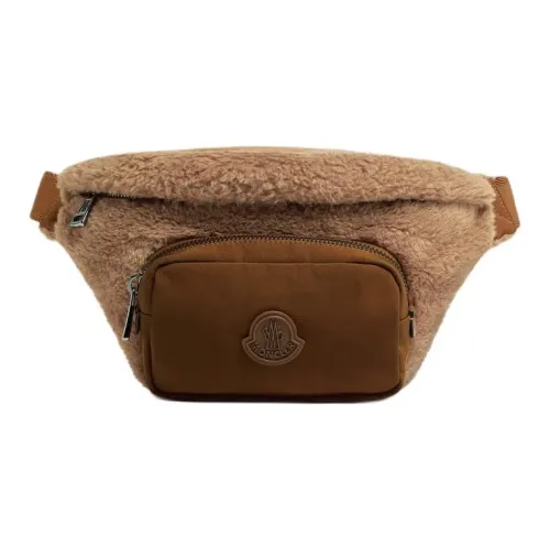 Moncler Artificial Fur Одно Плечо Через Плечо Бананка Стандартный Мужской Светло-Коричневый