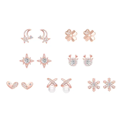 CLARKIA FLOWER Серьги-гвоздики из меди женские