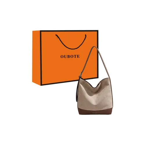 OUBOTE Ткань Синтетическая кожа Сумка-ведро Сумка на плечо Стандартная Женская Абрикос и Кофе