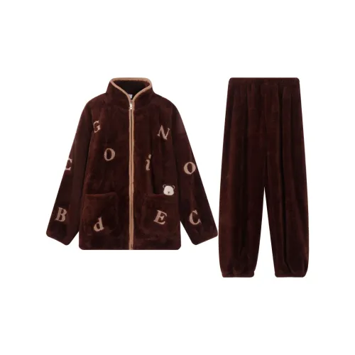 X QINGE Пижамный комплект женский коричневый