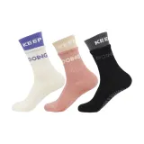 Имитация двухслойности, йога, носки, упаковка из 3 пар (белый + розовый + черный)