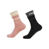 Имитация двухслойности, йога, носки, 2 упаковки (розовый + черный)