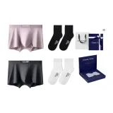 7A Антибактериальный 120S Модал [Розовая кожа + Черный] [100% хлопок, носки, 2 упаковки] Коробка