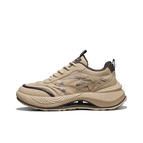 Warrior Slip-resistant Abrasion-resistant Lightweight Low-top Long-distance Running Shoes Men's Khaki Brown