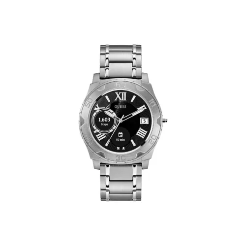 GUESS Кварцевые часы механический механизм стальной ремешок 44 мм черный циферблат унисекс