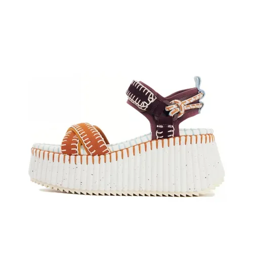 Chloe One Ремень Сандалии 8 см Женские Фиолетовый Коричневый