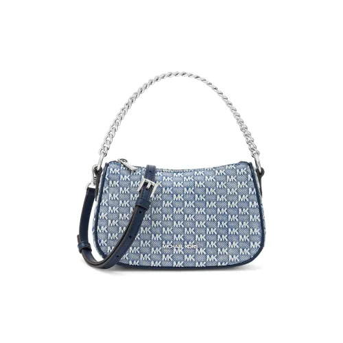 MICHAEL KORS Denim Crossbody Shoulder Bag Small Women's Light Denim Blue Dark Denim Blue MICHAEL KORS Деним через плечо Сумка Маленькая Женская Светлый Деним Синий Темный Деним Синий