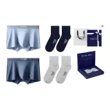 7A Антибактериальный 120S Модал [Светло-синий + Королевский синий] [100% хлопок, носки, 2 упаковки] Коробка