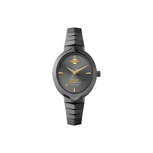 Vivienne Westwood Мужские часы Кварцевый механизм Ремешок из нержавеющей стали 28*32 мм Черный циферблат