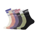 Имитация двухслойности, йога, носки, 6 пар (белый + розовый + фиолетовый + серый + зеленый + черный).