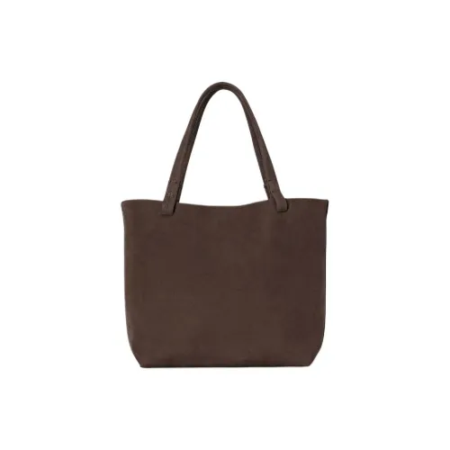 THE ROW Park Tote Замша теленка Одно плечо Сумка Маленькая Женская Темный Мокко