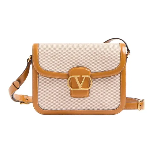 Valentino Garavani Canvas Bag Shoulder Bag Men's Beige Gold Brown