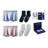 7A Антибактериальный 120S Модал [Светло-синий + Розовый Кожа] [100% Хлопок Носки 2 Штуки] Коробка