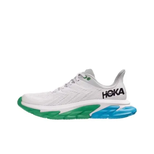 HOKA ONE ONE Противоскользящие устойчивые к истиранию низкие топовые беговые кроссовки для мужчин серо-белые