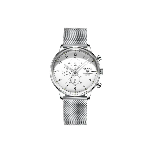 GEMAX Наручные часы Кварцевый механизм Ремешок из нержавеющей стали Мужские часы Белый циферблат
