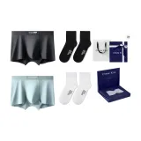 7A Антибактериальный 120S Модал [Черный+Циановый] [100% хлопок, носки, 2 упаковки] Коробка