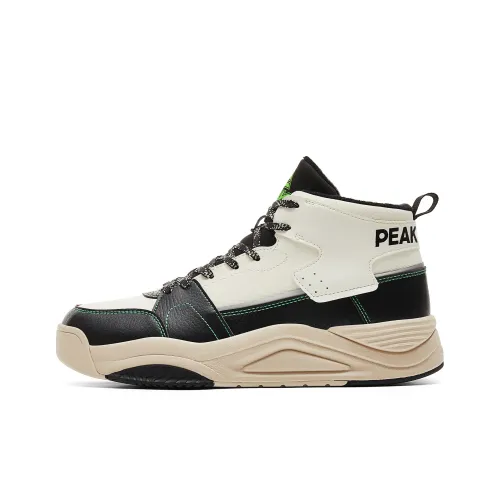 PEAK Амортизация Rebound Lightweight Anti Slip High Top Casual Men's Canvas White Black