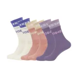 Имитация двухслойности, йога, носки, 6 пар (2 белых + 2 розовых + 2 фиолетовых)