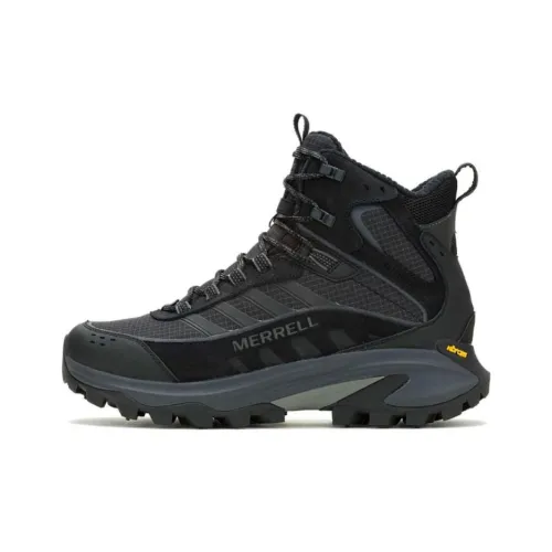 MERRELL Slip-Resistant Waterproof MID Top Hiking Shoes Men's Black MERRELL Противоскользящий водонепроницаемый MID Топ Походная обувь Мужской Черный