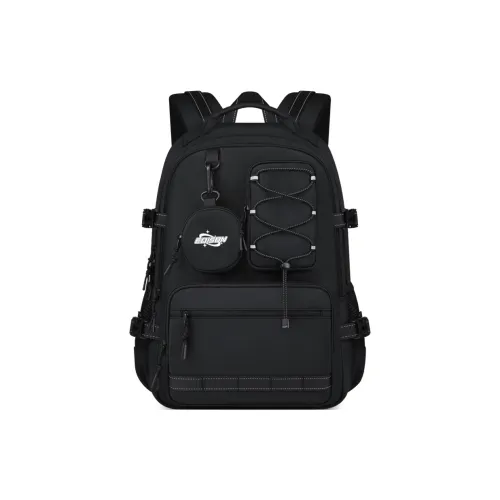 EDISON Nylon Backpack Standard Unisex Black Beige Эдисон Нейлон Рюкзак Стандартный Унисекс Черный Бежевый