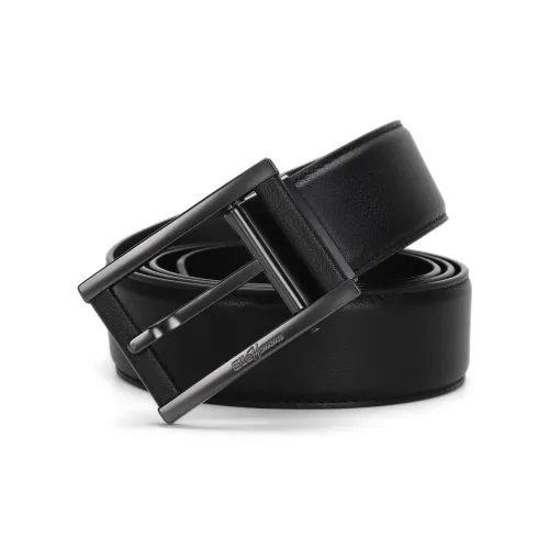 ELLE HOMME Ремни из натуральной коровьей кожи мужской черный ширина 3,4 см набор в подарочной коробке
