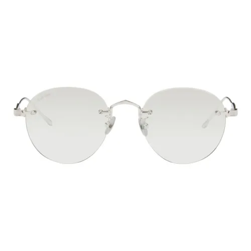 Cartier Металл Круглые Солнцезащитные очки Мужские Серебряные