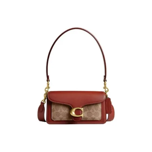 COACH Tabby Телячья кожа Сумка через плечо Сумка Маленькая Женская Коричневая