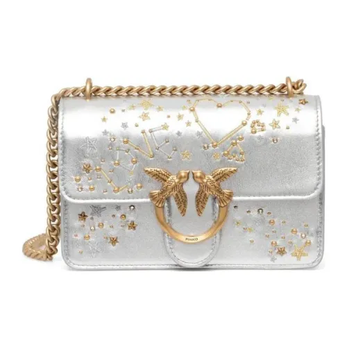 PINKO Телячья кожа Сумка через плечо Женская серебряная