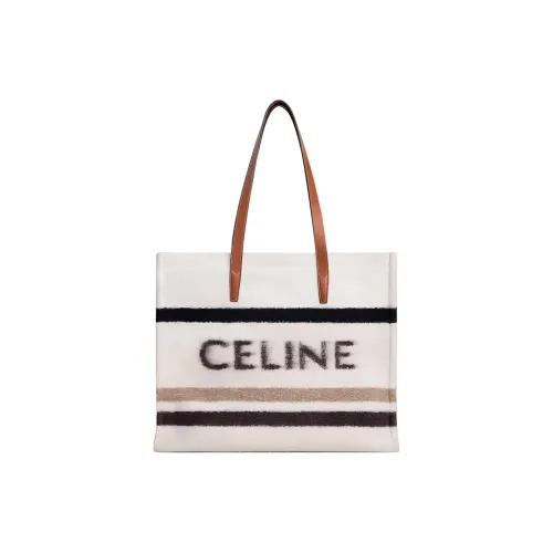 CELINE Cabas Ткань Тоут Сумка Сумка для покупок Сумка Большая Мужская Бежевая и Черная