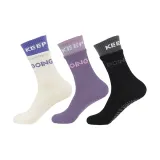 Имитация двухслойности, йога, носки, упаковка из 3 пар (белый + фиолетовый + черный)