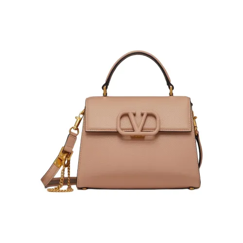 Valentino VSLING с текстурой Телячья кожа Сумка через плечо Сумка Маленькая Женская Коричневая Розовая