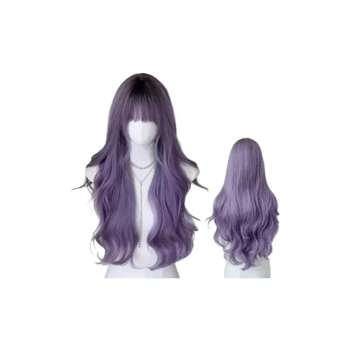 YOUXI Серо-фиолетовый градиент большая волна парики высокая температура пряжа большая волна