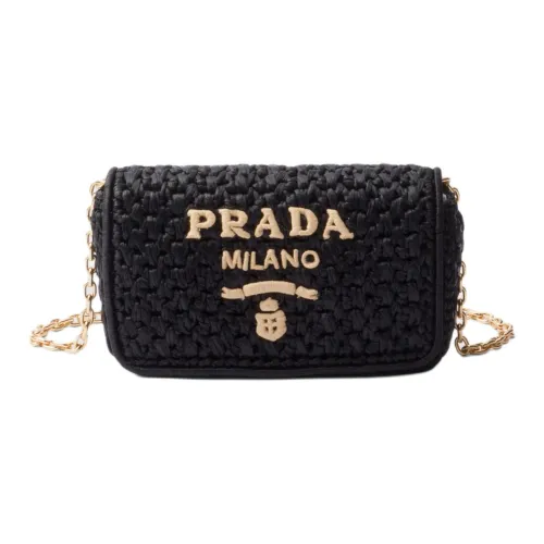 PRADA Raffia Сумка через плечо Сумка на плечо Женская Черная