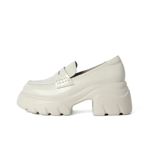 BELLE Лоферы 7 см Женские Черный Экрю