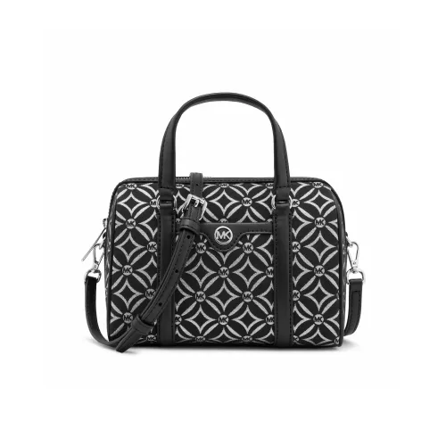 MICHAEL KORS Travel Ткань + Искусственная Кожа Бостон Сумка Сумка через плечо Сумка Маленькая Женская Черная и Серебристо-Серая