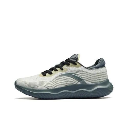 ANTA Амортизирующие кроссовки для тренировок с низким верхом устойчивые мужские серо-зеленые и черные