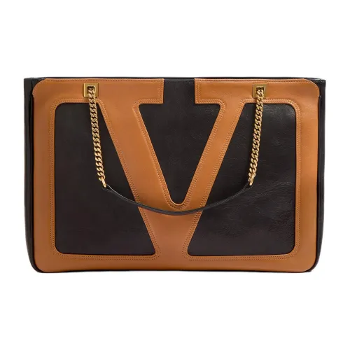 Valentino Овчина Сумка через плечо Сумка на плечо Средняя Женская Черная Коричневая