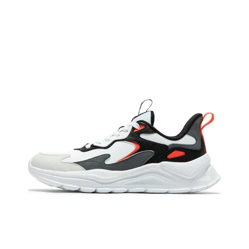 361° Износостойкие Дышащие Низкие Беговые кроссовки Мужские Белый Черный