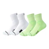 Белый + Неон Зеленый Подростковые Спортивные Носки [2 упаковки]