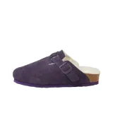 Клубнично-розовые мюли с шерстяной подкладкой