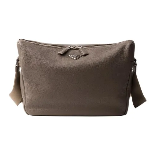 PRADA Кожа Курьерская Сумка Сумка через плечо Мужская Бамбук Серый