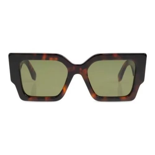 OFF Белый Металл Ацетат Квадратные Солнцезащитные очки Женские Коричневый