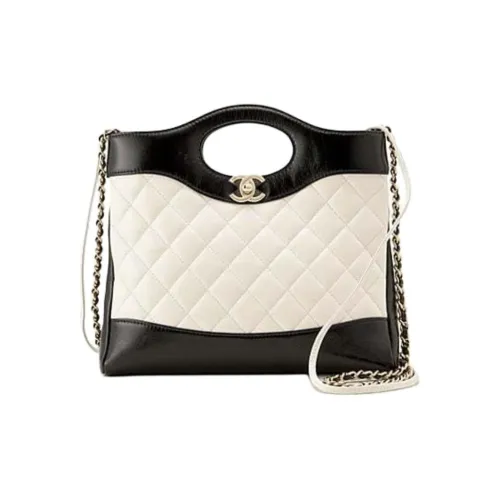CHANEL Яркий Lambskin Сумка через плечо Сумка Мини Women's White Черный