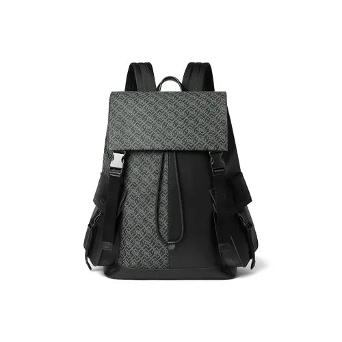 PIERRE CARDIN Рюкзак из коровьей кожи стандартный мужской черный и серый