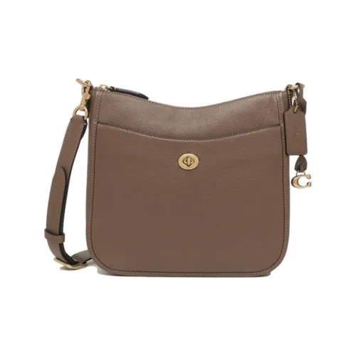 COACH Chaise Кожа Сумка через плечо Большая Женская Коричневая