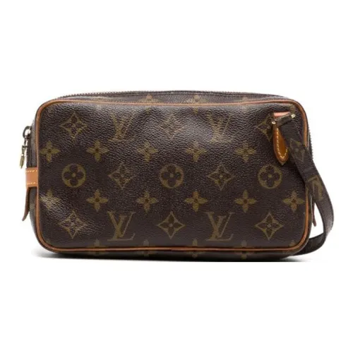 LOUIS VUITTON Холст и кожа сумка через плечо стандартная женская коричневая