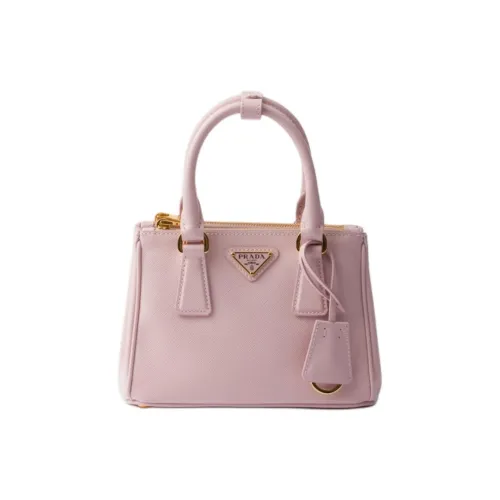 PRADA Galleria Killer Bag Кожа Сумка через плечо Сумка Мини Женская Снежинка Гипс Розовый