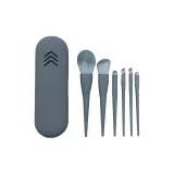 Серый [6 шт. Кисти для макияжа + силиконовый комплект]