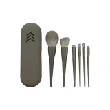 Кофейный [6 шт. Кисти для макияжа + силиконовый набор]